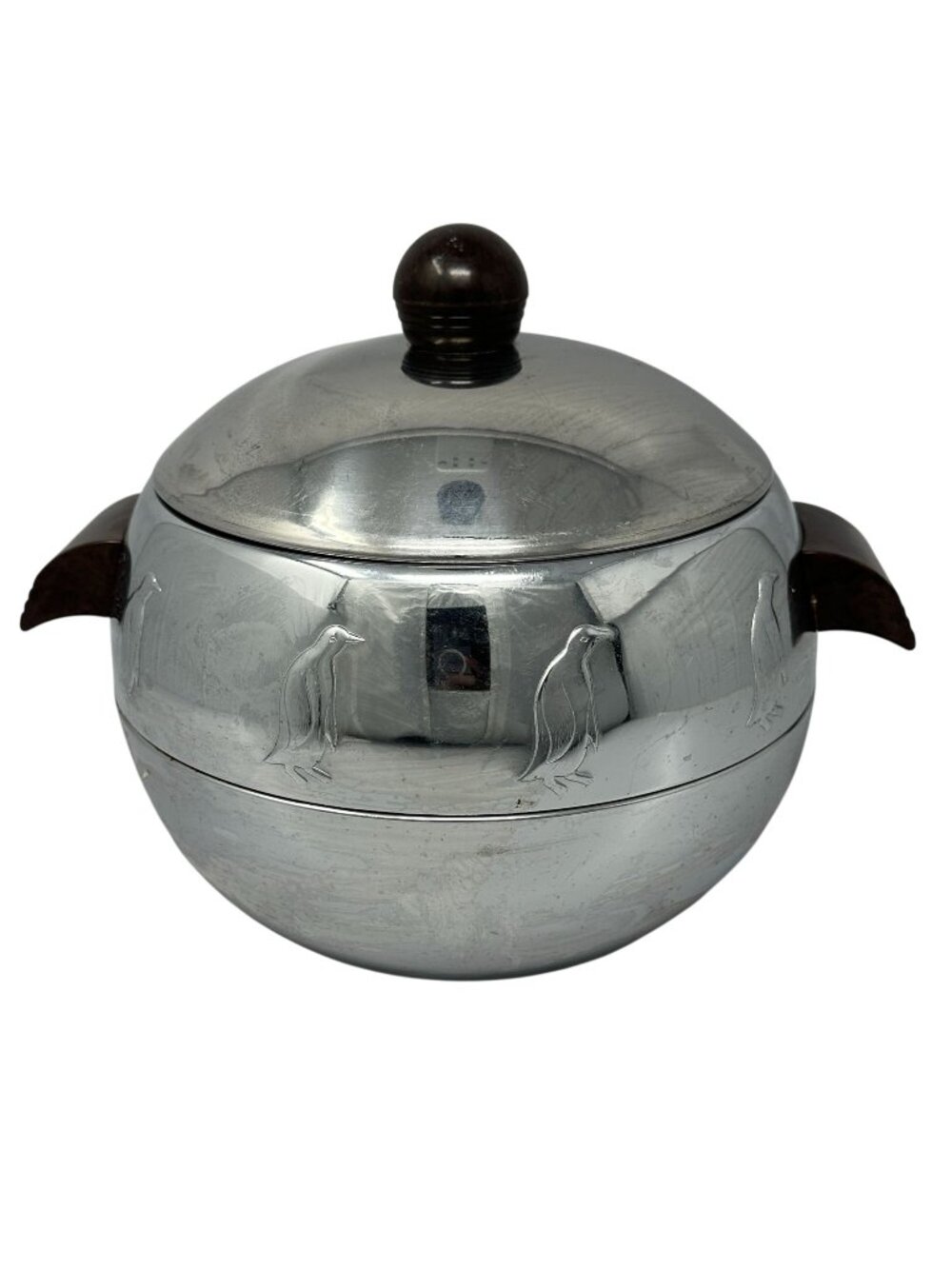 Vintage West Bend Penguin Hot Cold Server Metal Ice Bucket Retro Decor READ